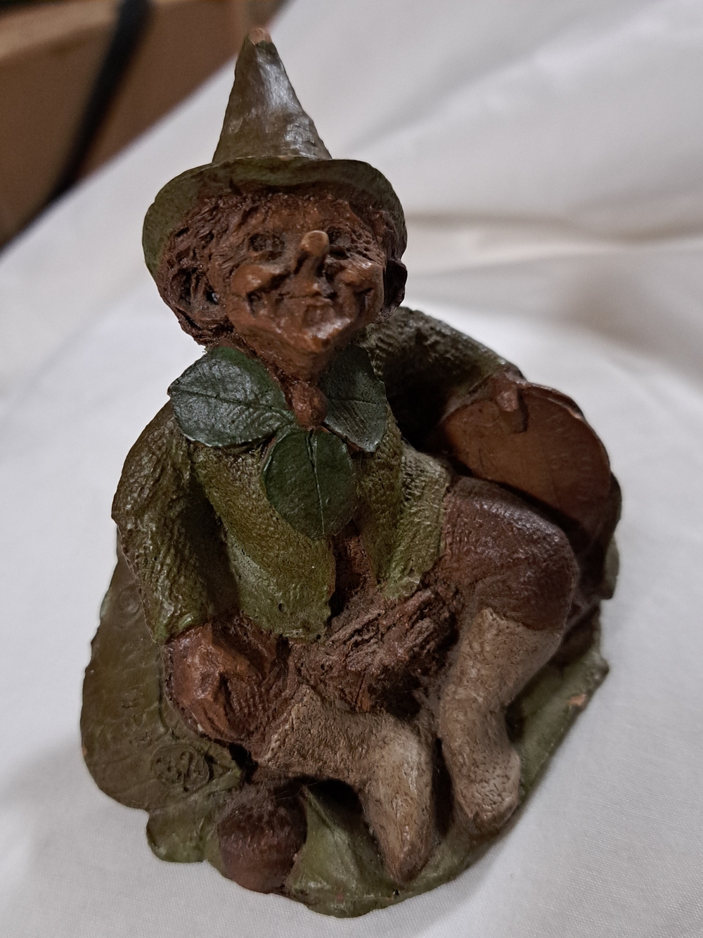 Handcrafted Woodland Elf Figurine in Green and Brown
